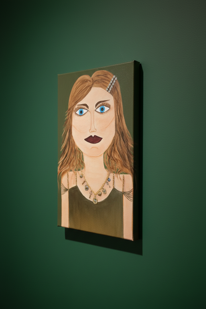 Illustration of a woman with jewelry on a white background