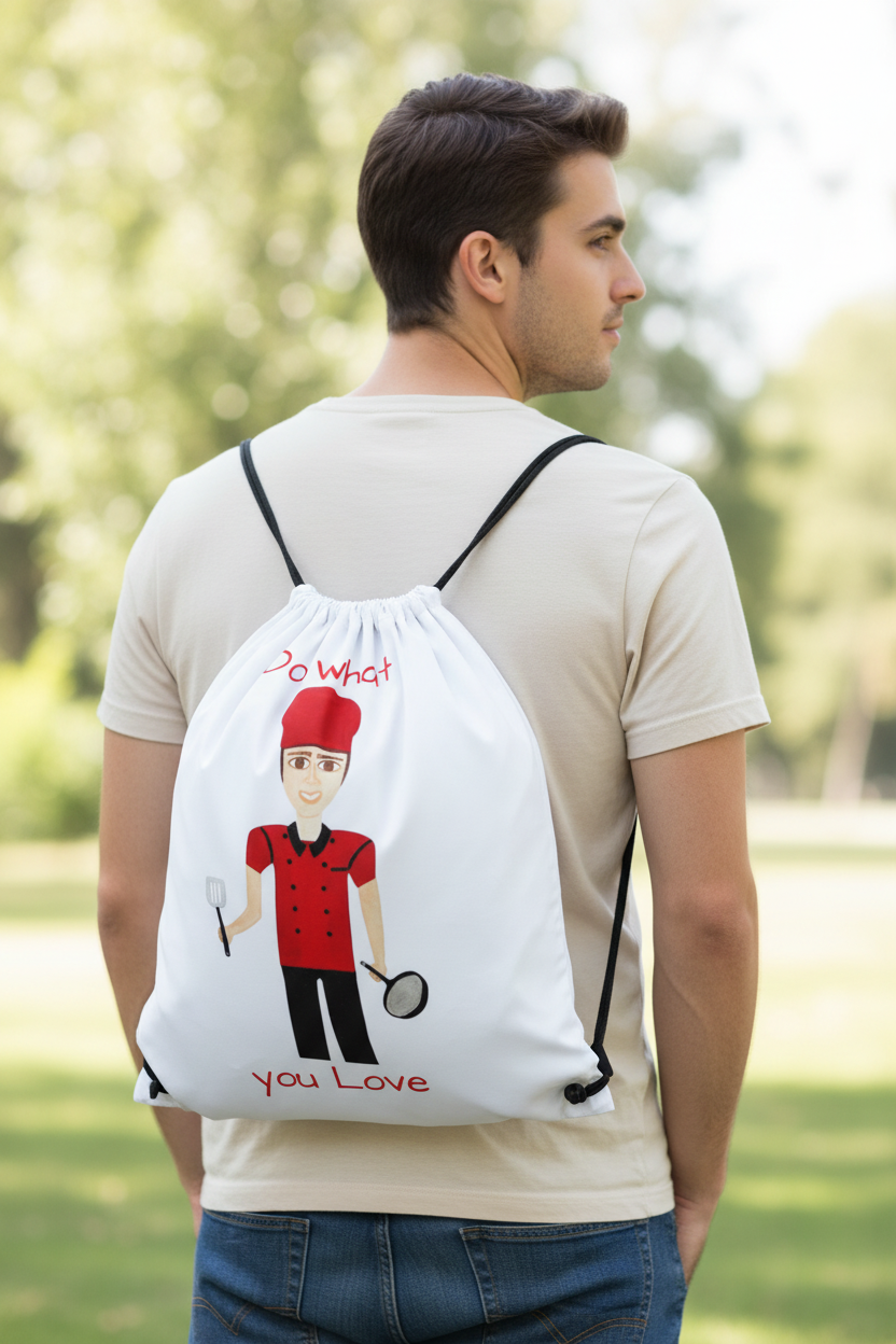 Men's Drawstring bag | Do what you Love | Fry Cook