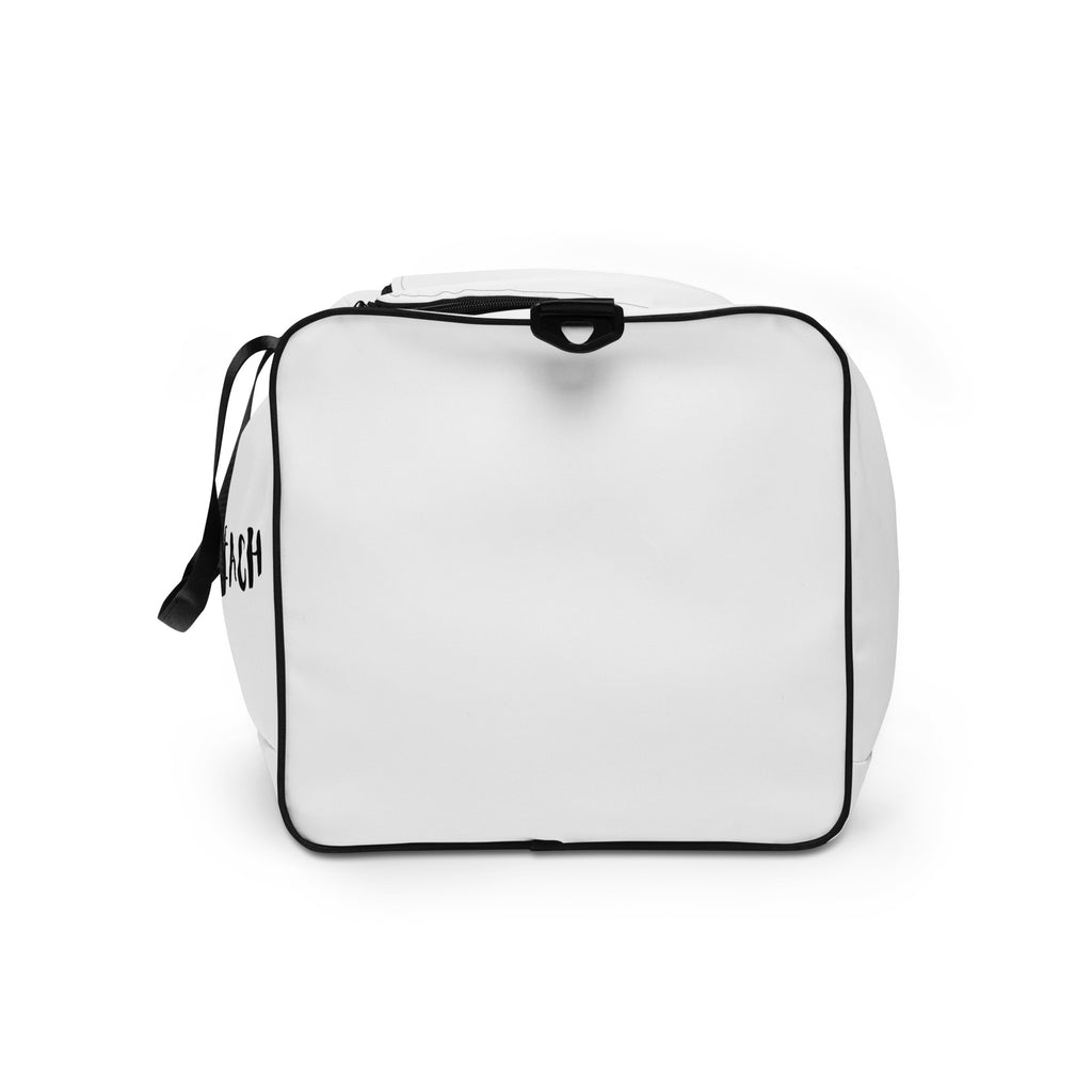 White compression bag with black zipper on a white background