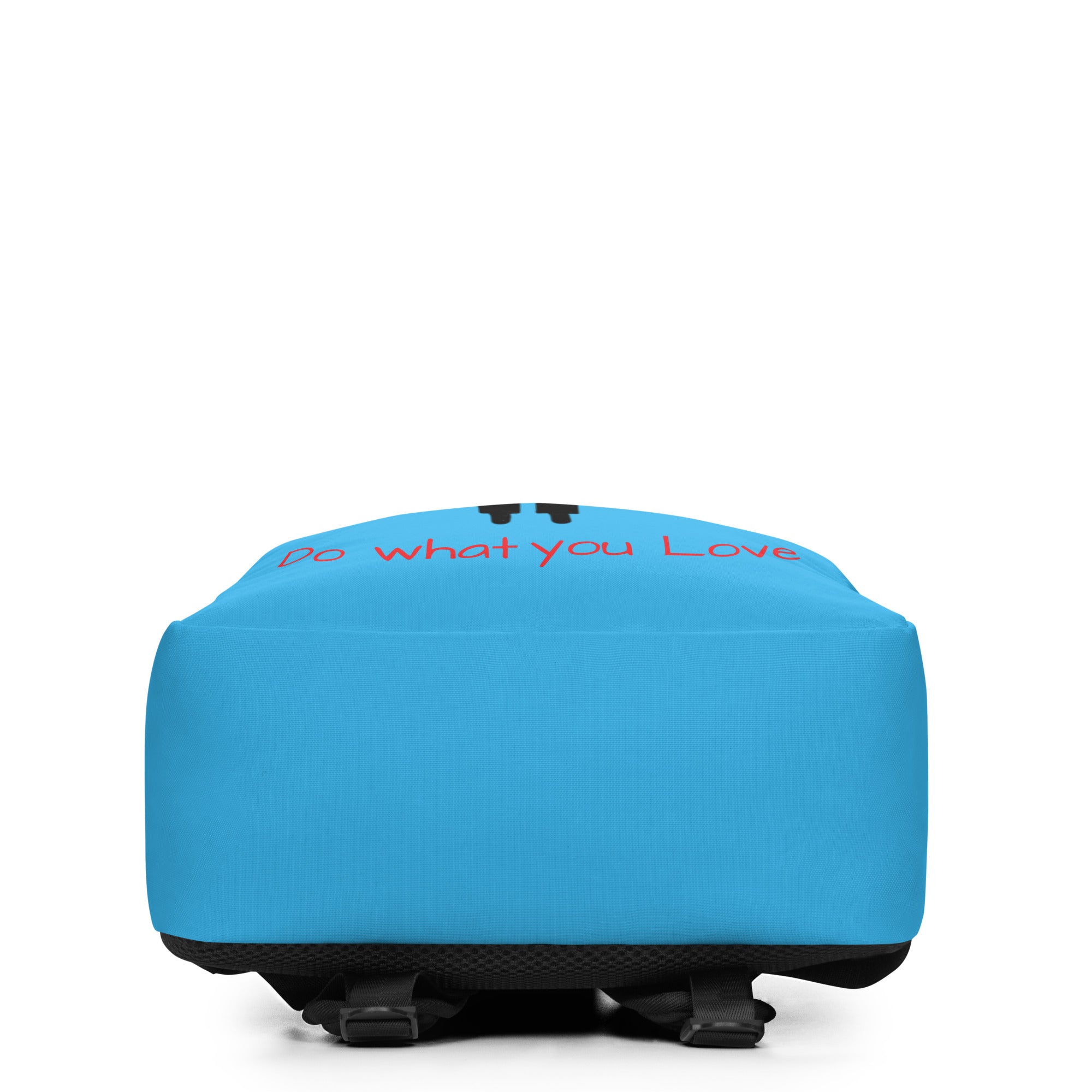 Blue suitcase with 'Do what you love' text on a white background