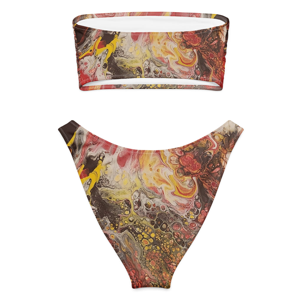 Bikini set with abstract pattern on a white background