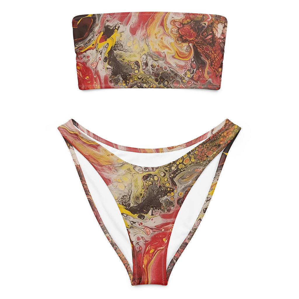 Bikini set with abstract pattern on a white background