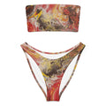 Bikini set with abstract pattern on a white background