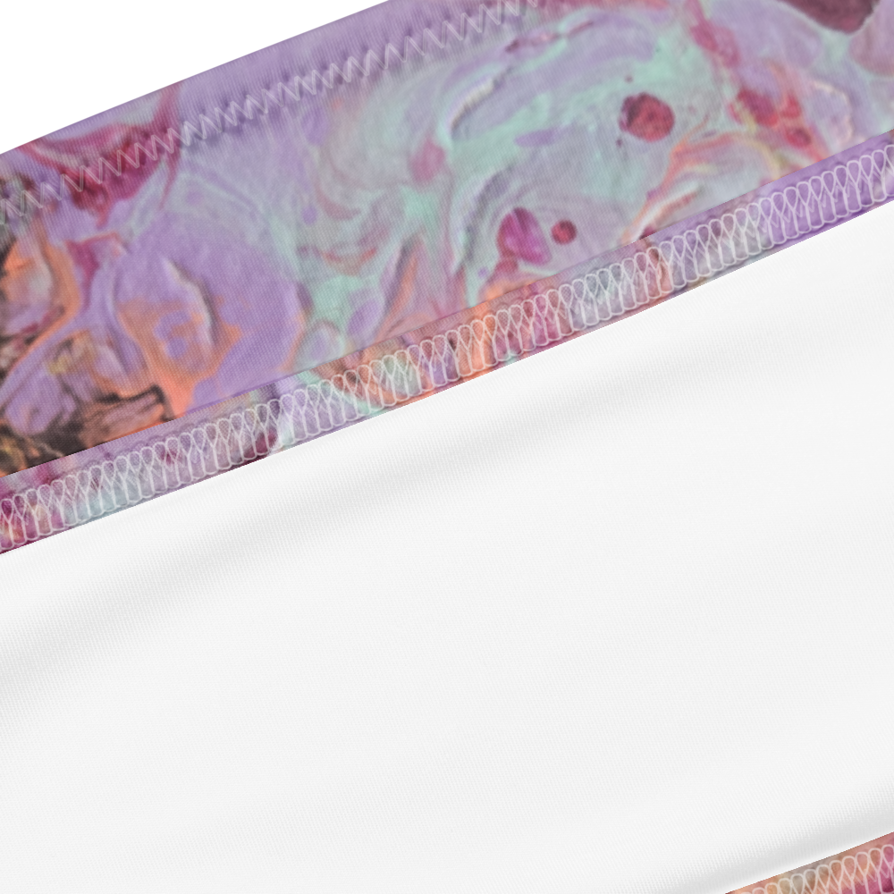 Marbled paper with colorful design on a white background