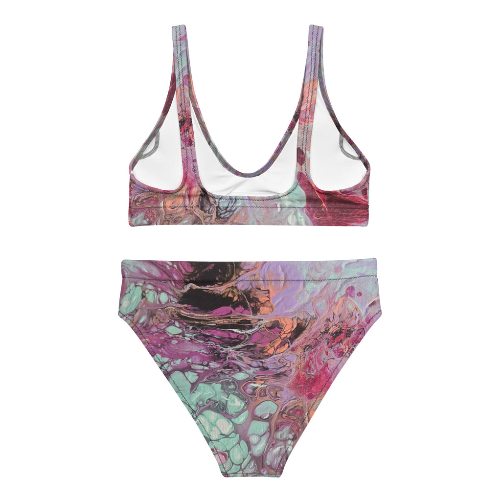 Multicolored bikini set on a white background