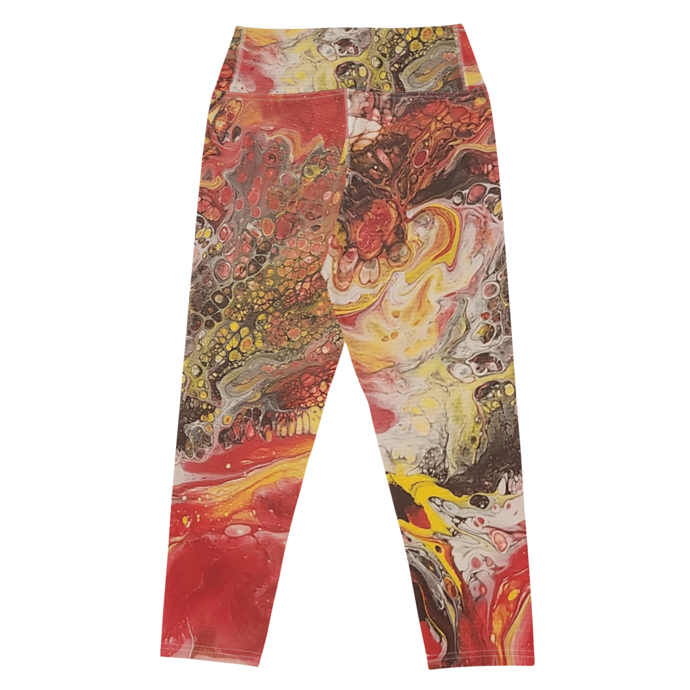 Colorful patterned leggings on a white background