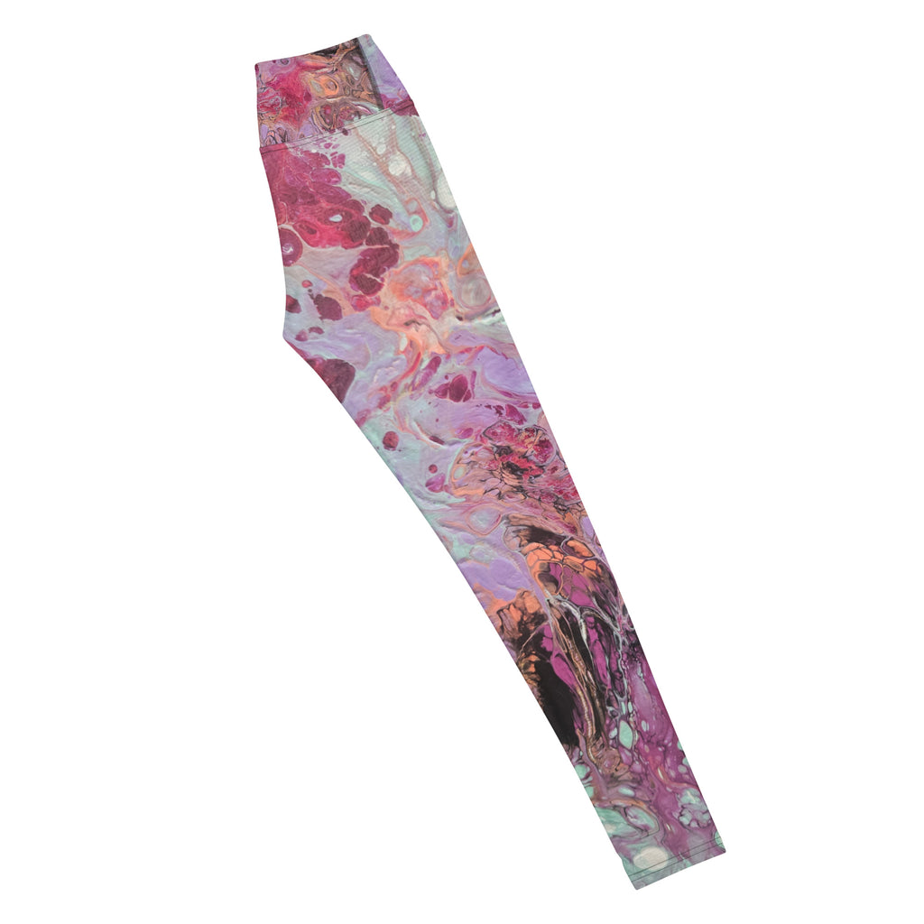 Colorful marbled patterned fabric on a white background