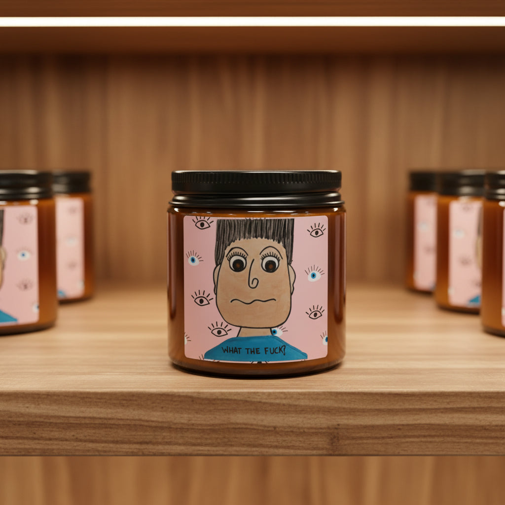 a candle sitting on a store shelf