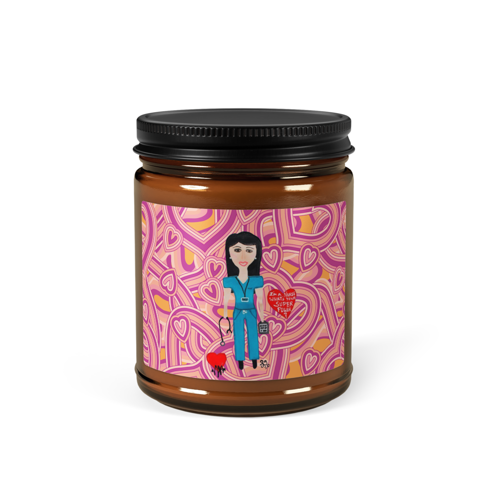 image of a whimsical character nurse candle on a white background