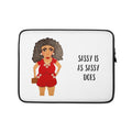 Laptop sleeve with a woman cartoon character