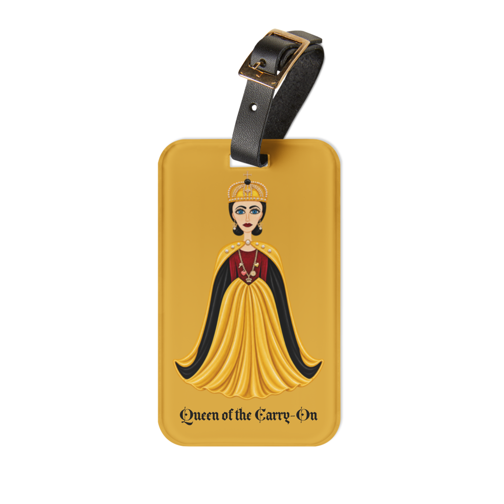 Whimsical Portrait Character Luggage tag | Queen of Carry=On | Peepadoodles