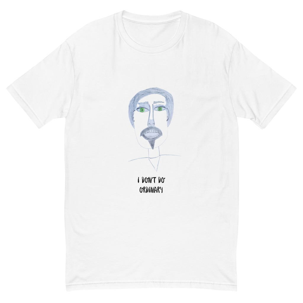 A black, white and green novelty t-shirt on a white background