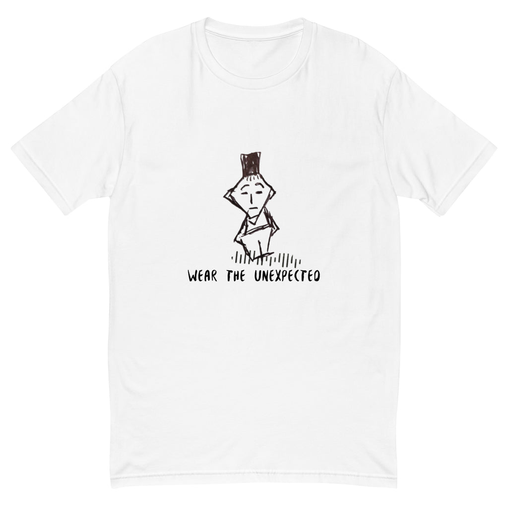 front view of a men's novelty t-shirt on a white background