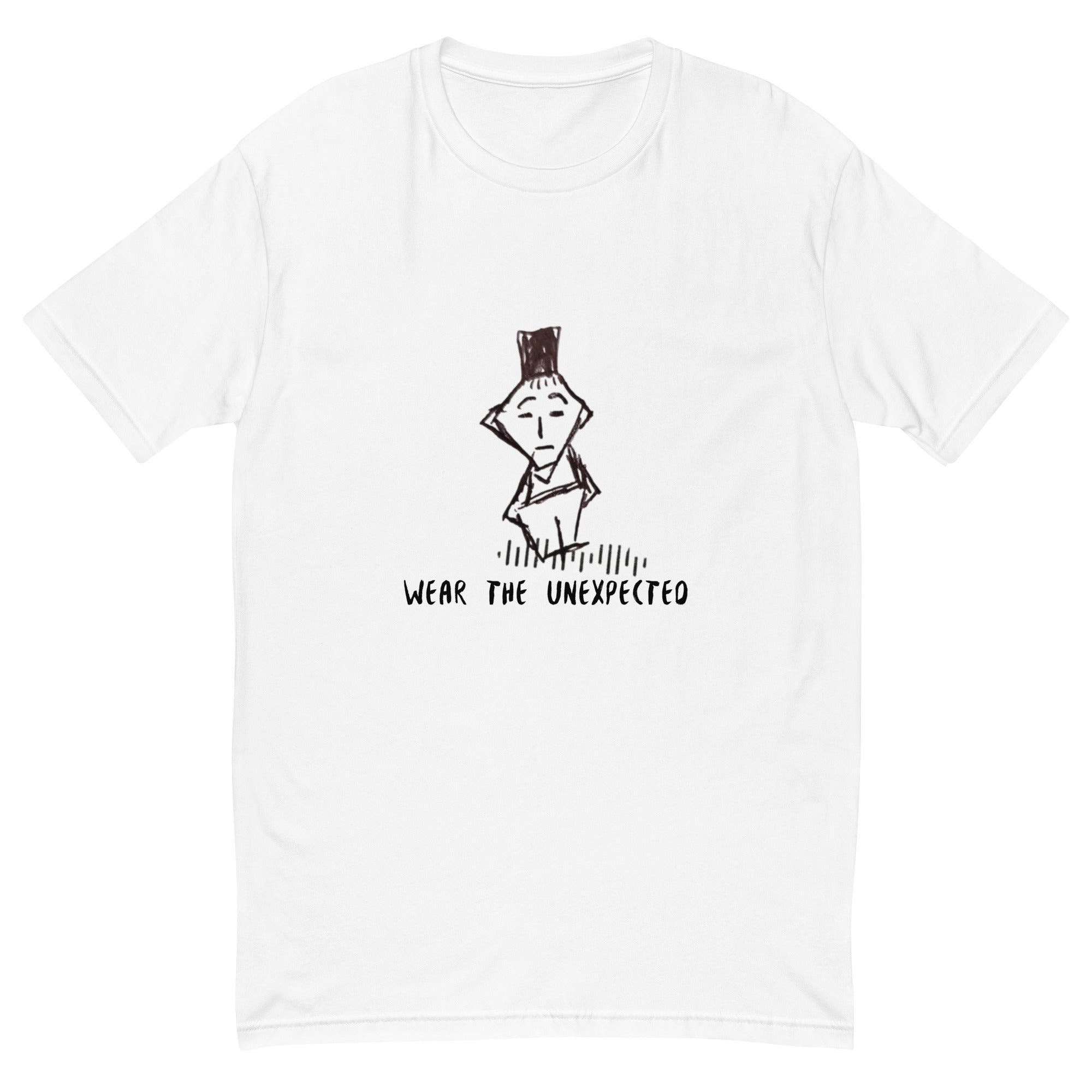 front view of a men's novelty t-shirt on a white background
