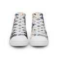 Pair of high-top sneakers with a floral pattern on a white background