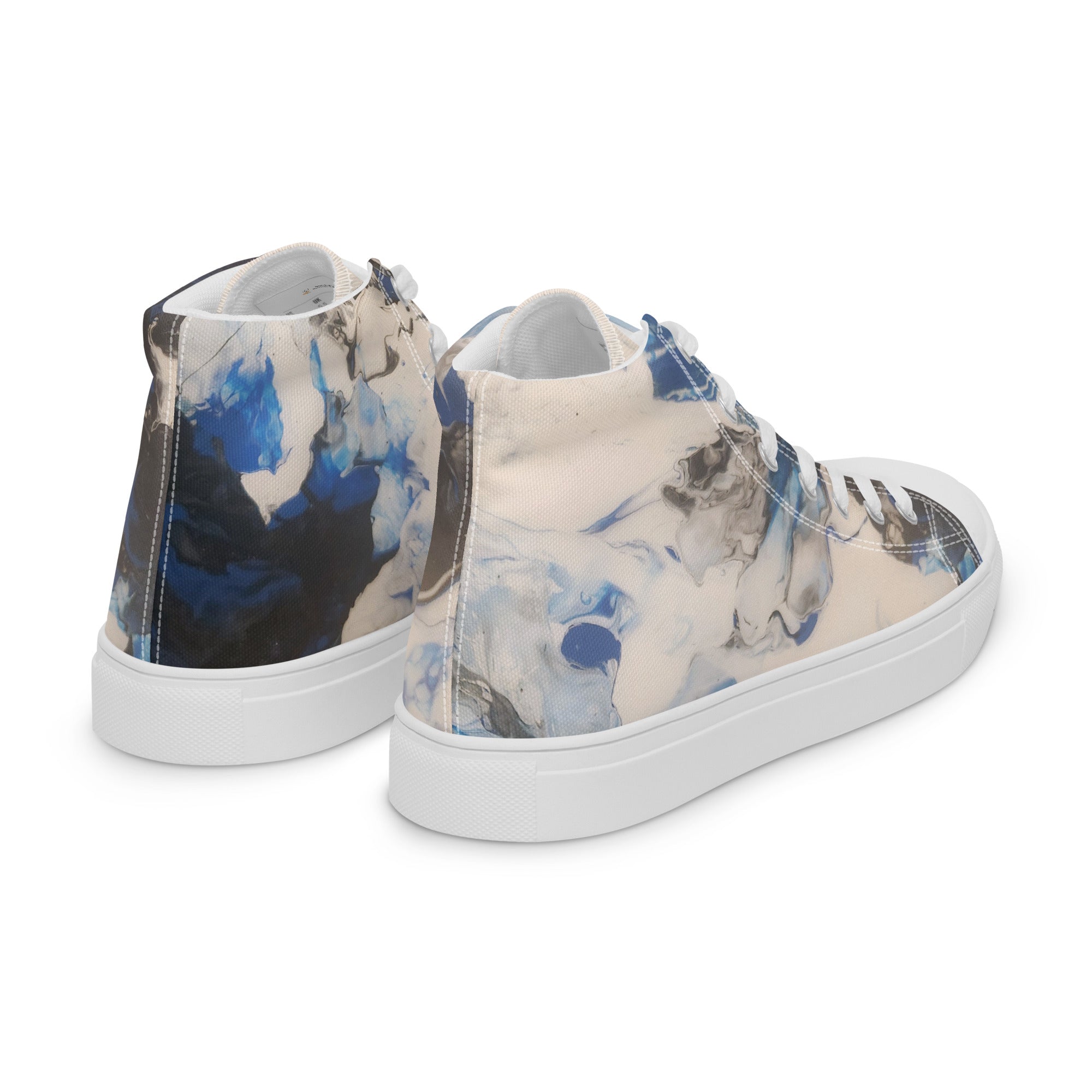 High-top sneakers with floral pattern on a white background