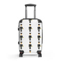 Suitcase with nutcracker pattern on a white background