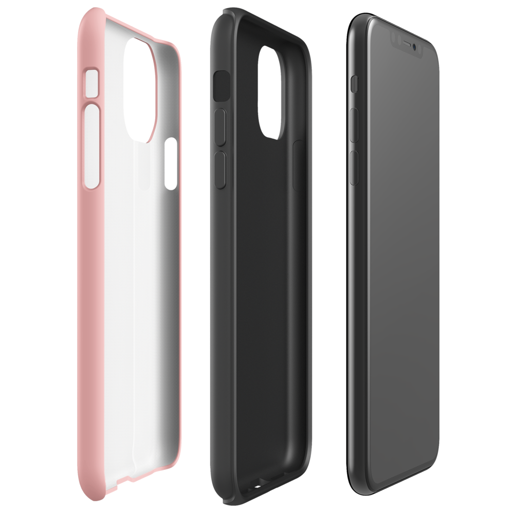 phone cases in black, white, grey, pink