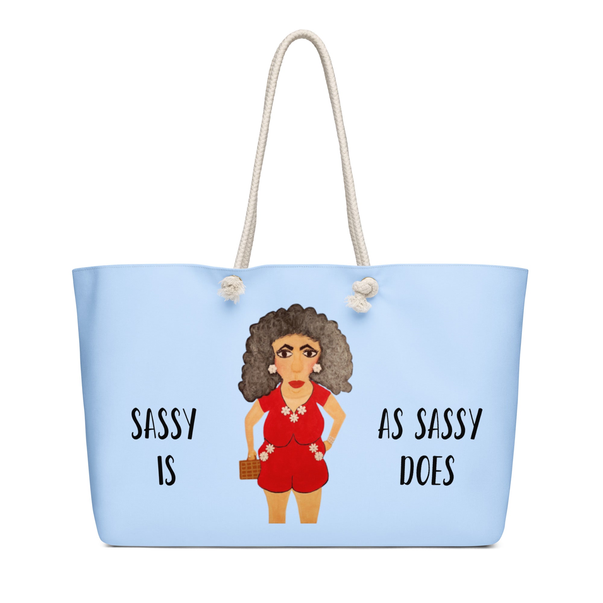 weekender tote bag with whisical woman Character