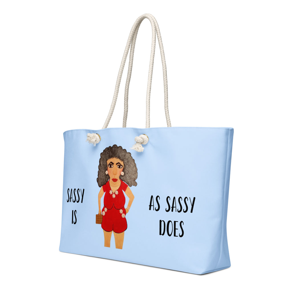 whimsical tote bag with woman character