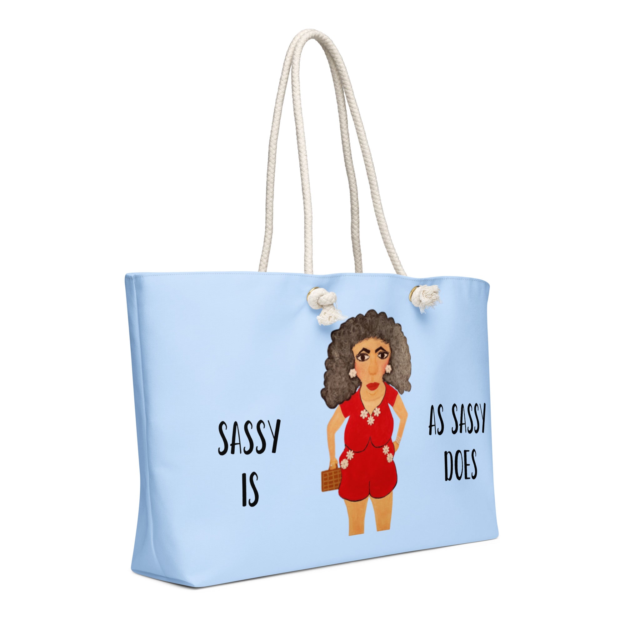Totebag with cartoon woman character