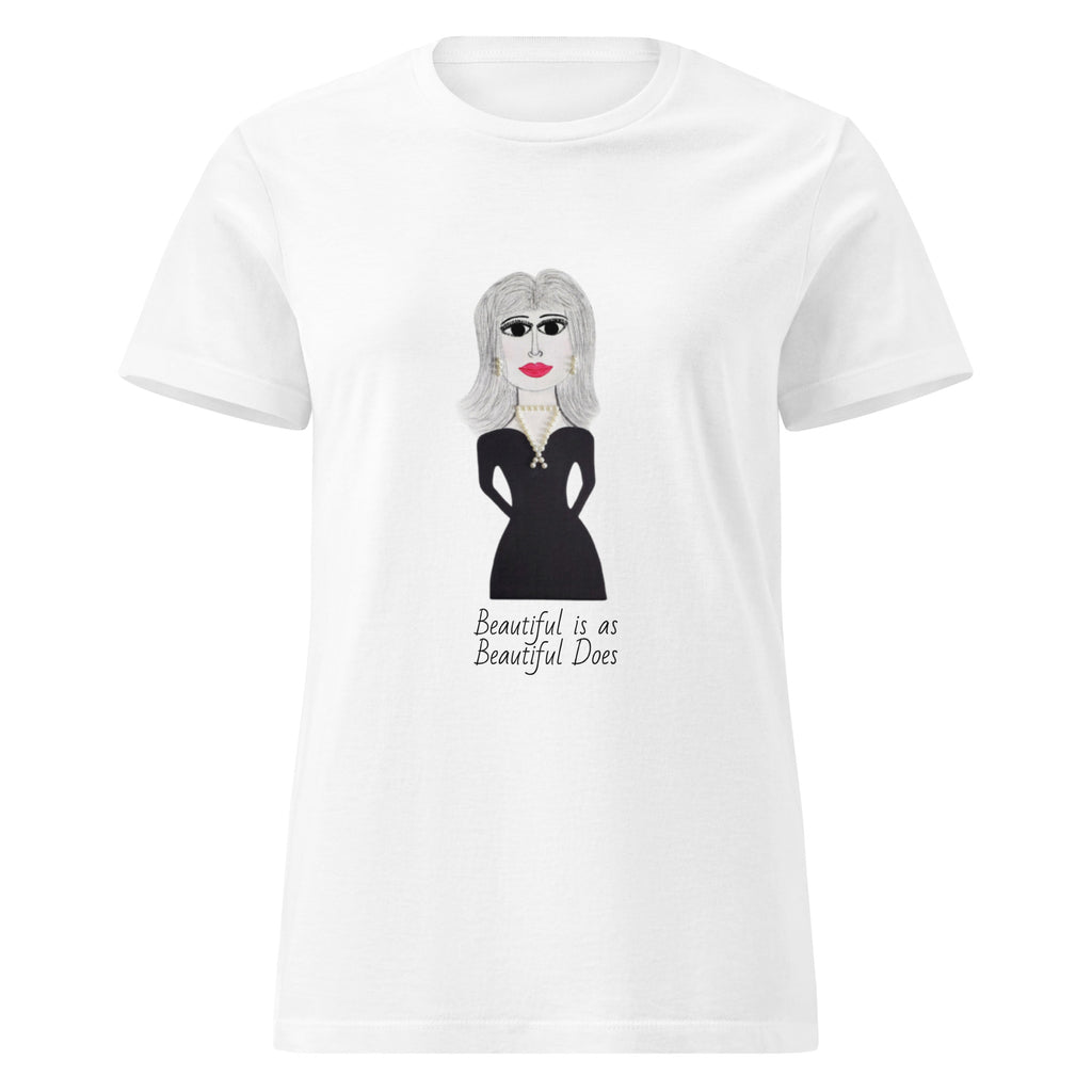 a white t-shirt with a catchy phrase on a white background