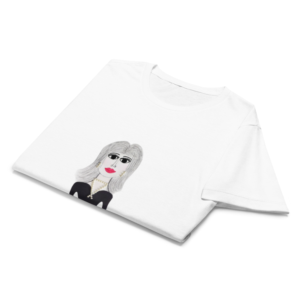 Folded women's white t-shirt